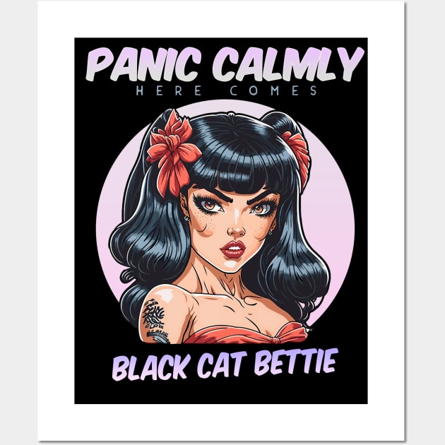 Bettie Cartoon Girl Wall Art by Kingrocker Clothing